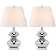 preview thumbnail 8 of 8, SAFAVIEH Lighting 24-inch Eva Double Gourd Glass Silver Table Lamp (Set of 2) - 14"x14"x24"