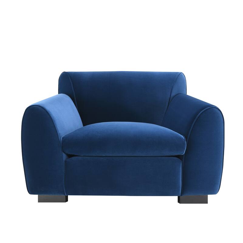 Furniture of America Corwin Modern Bench Style Arm Chair with OEKO TEX Certified Fabric - Blue
