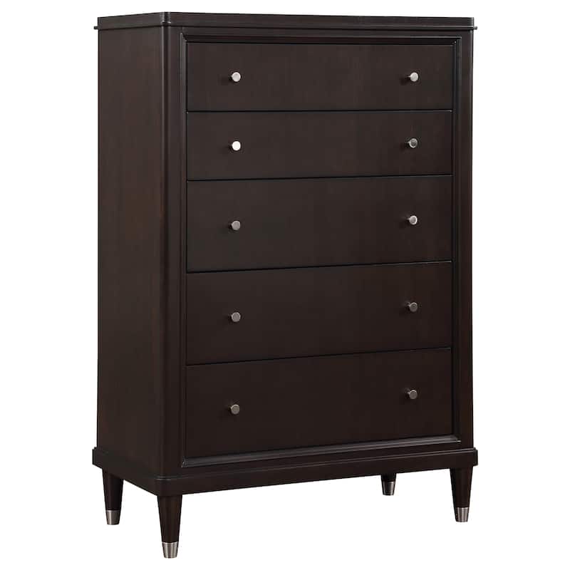 Emberlyn Mid-Century Modern 5-drawer Bedroom Chest Brown - Brown - 5-drawer