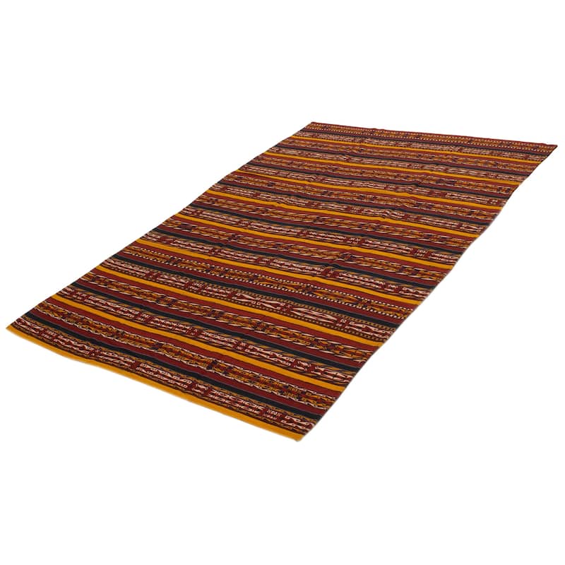 ECARPETGALLERY Flat-Weave Boho Red Wool Kilim - 6'7 x 10'2