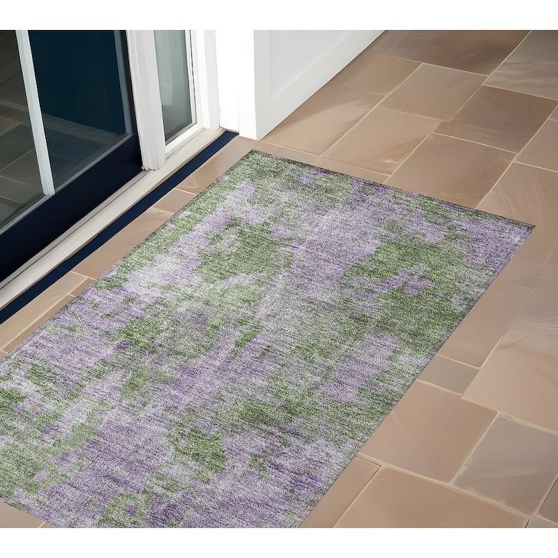 Rasi Contemporary Abstract Weather Resistant Versatile Elegance Outdoor Rug - 3' x 5' - Multi