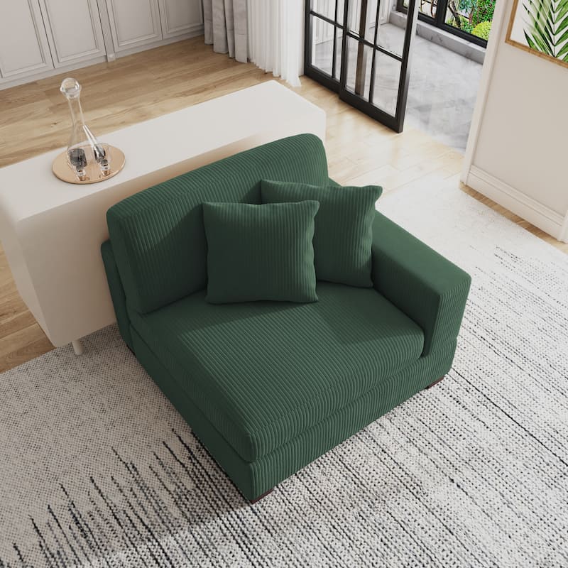 Corduroy Armchair Sofa Corner Chairs With Pillows