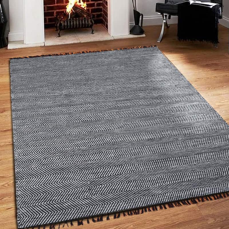 Hand Woven Chloe Design Diamond Flat Weave Wool Traditional Oriental Area Rug