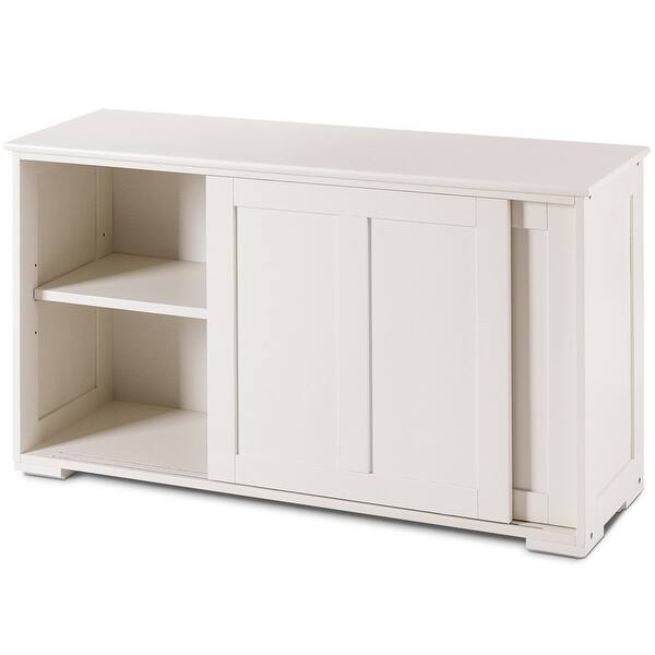 Shop Kitchen Storage Cupboard Cabinet With Sliding Door White