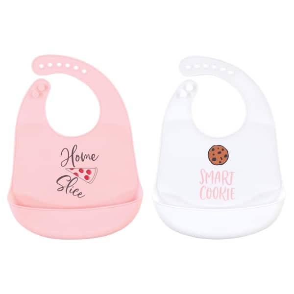 slide 1 of 1, Hudson Baby Infant Girl Silicone Bibs 2pk, Home Slice, One Size - Home Slice - One Size One Size - Home Slice