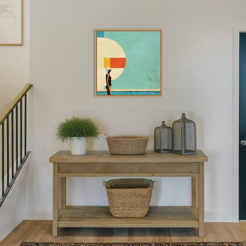 Mid Century Pool by Layla Oz Framed Canvas Wall Art Print