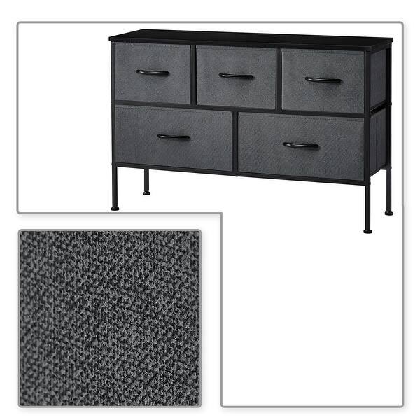 Classic Horizontal Storage Dresser with Adjustable Feet, Dark Grey - Bed Bath & Beyond - 40191590 Classic Horizontal Storage Dresser with Adjustable Feet, Dark Grey - Bed Bath & Beyond - 40191590