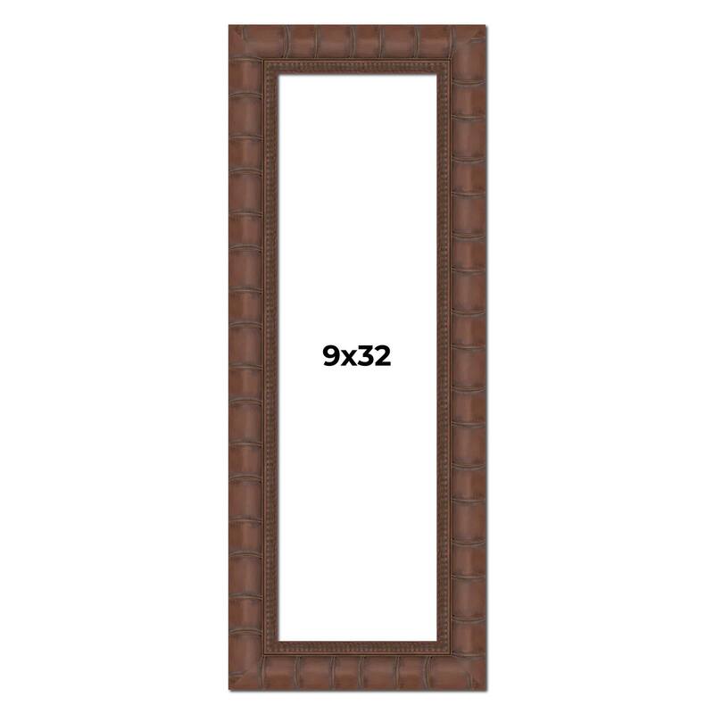 9x32 Frame Pewter Solid Wood Picture Frame Width 1.625 Inches | Interior Frame Depth 0.6875 Inches