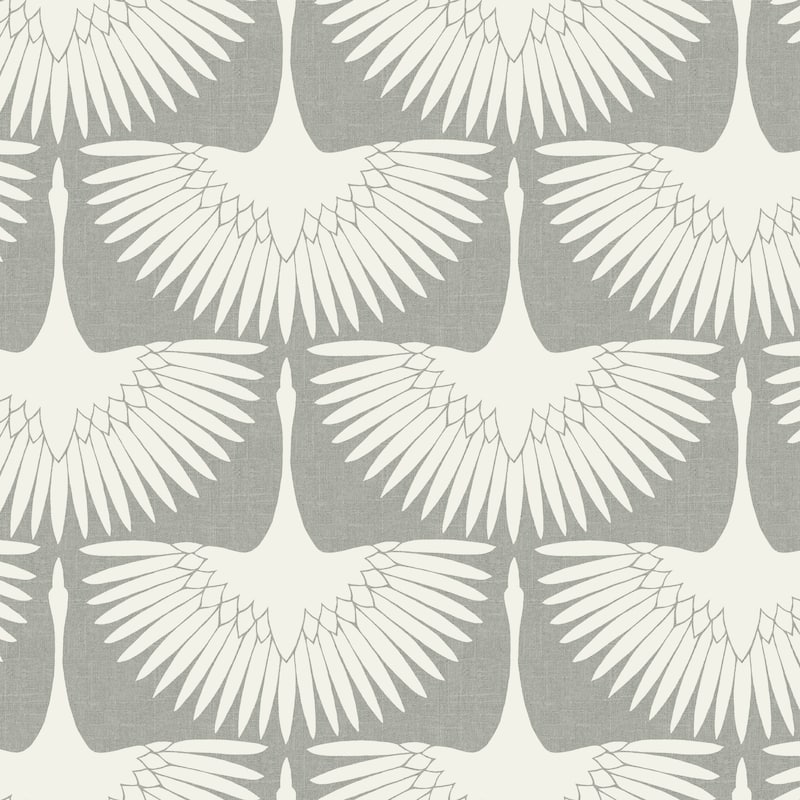 Genevieve Gorder Feather Flock Removable Peel and Stick Wallpaper - Chalk