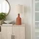 preview thumbnail 2 of 6, Nourison 22" Minimalist Ceramic Table Lamp with Linen Drum Shade