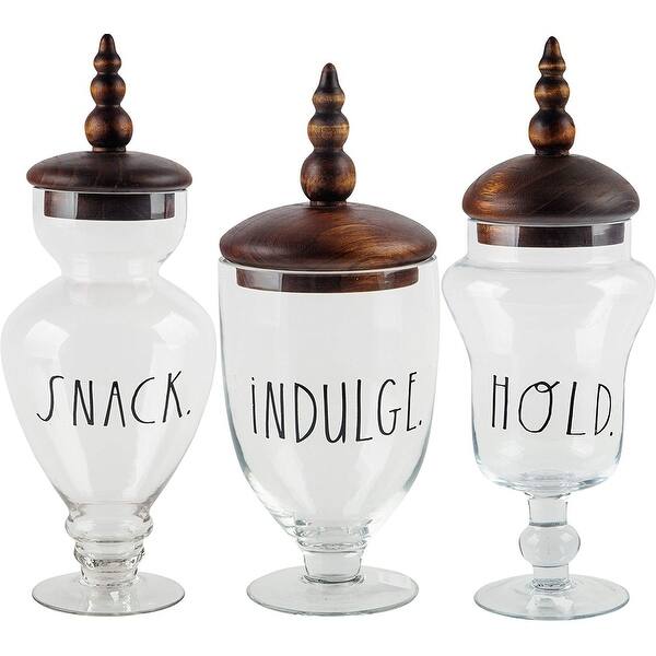 Rae Dunn Clear Glass Apothecary Jars, Wedding Candy Buffet Containers Set  of 3 (Large)