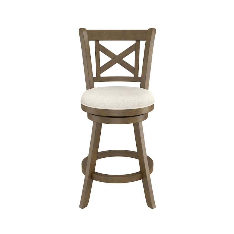 Hamlin Wood Swivel Stool, Brush Gray - Counter Height
