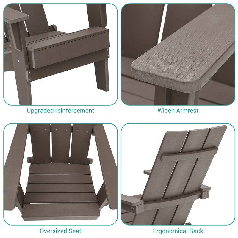 BONOSUKI Folding Adirondack Chair,Weather Resistant Patio Chair-Set of 2