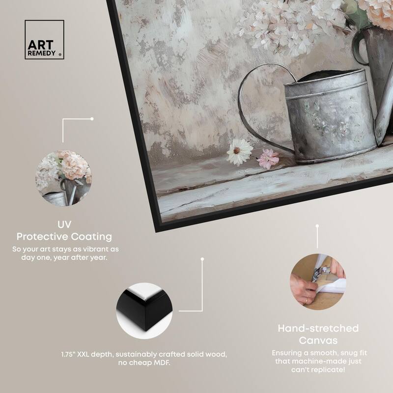 Can and White Blooms Canvas by Art Remedy