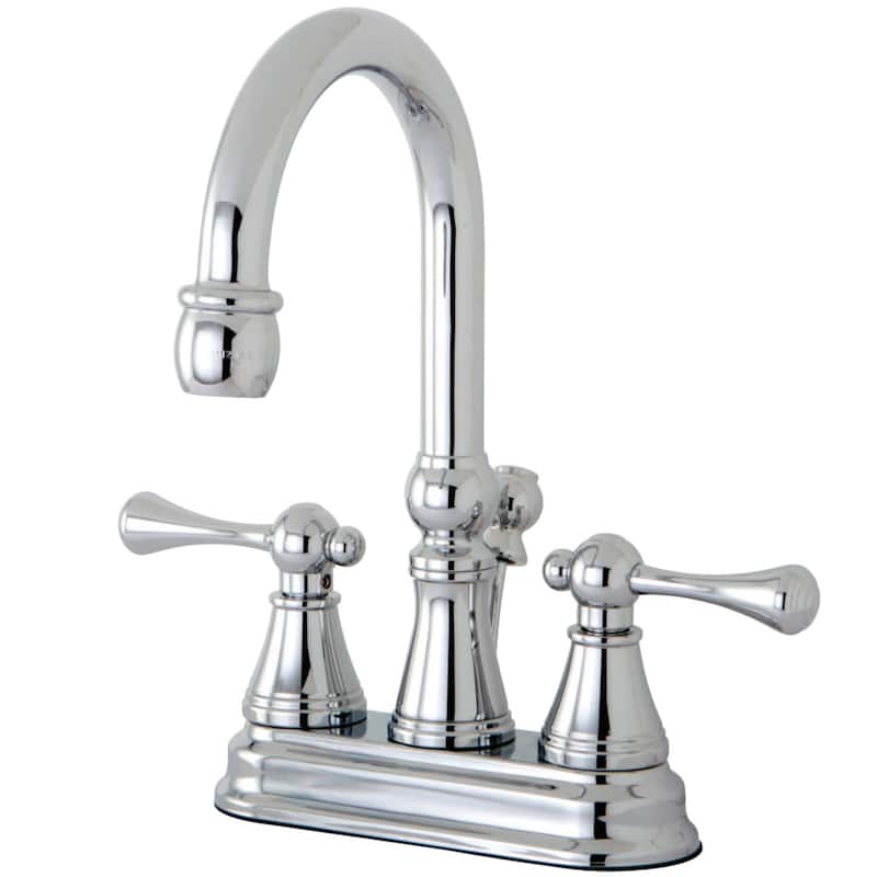 Kingston Brass Restoration 1.2 GPM Deck Mounted Bathroom Faucet with - Polished Chrome