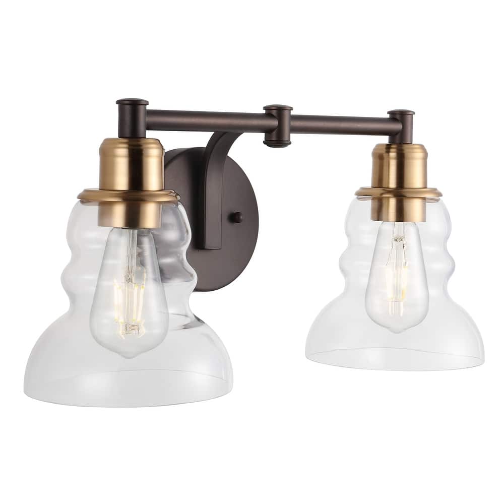 Modernist Vintage Metal/Glass Industrial Rustic LED Vanity, by JONATHAN Y