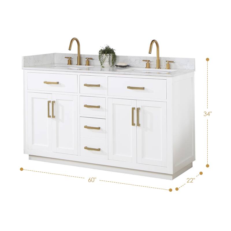 Altair Gavino Bath Vanity with Grain White Composite Stone Top, no Mirror