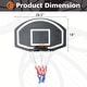 preview thumbnail 5 of 7, Roomfitters Wall-Mounted Basketball Hoop, 28.5x18 Inch Shatterproof Backboard, Folding Hoop with All-Weather Mesh, Black+Blue