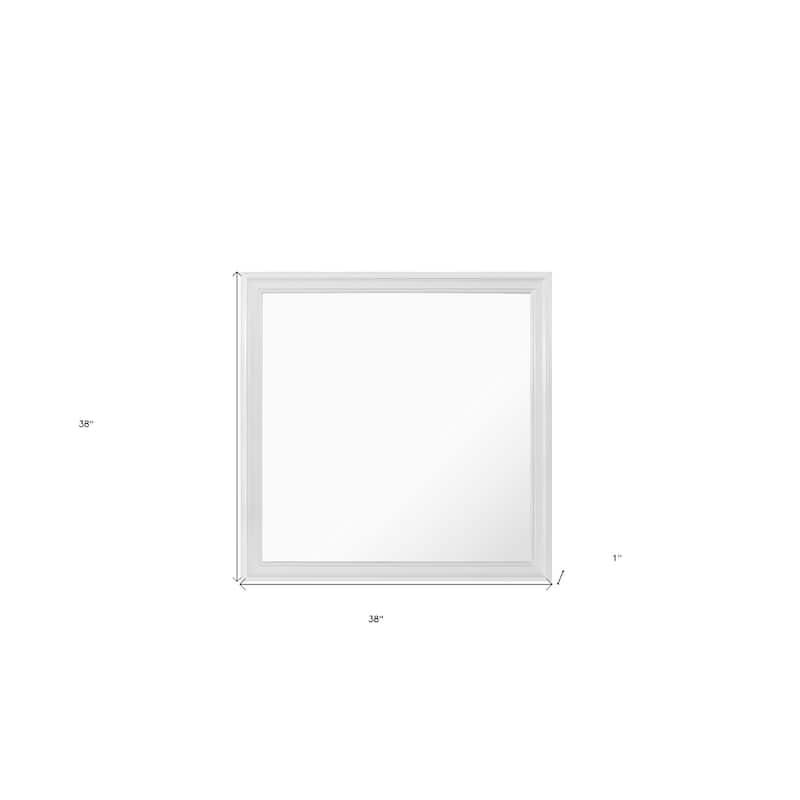 HomeRoots 38" White Square Wood Framed Accent Mirror - 38' X '38' X '1