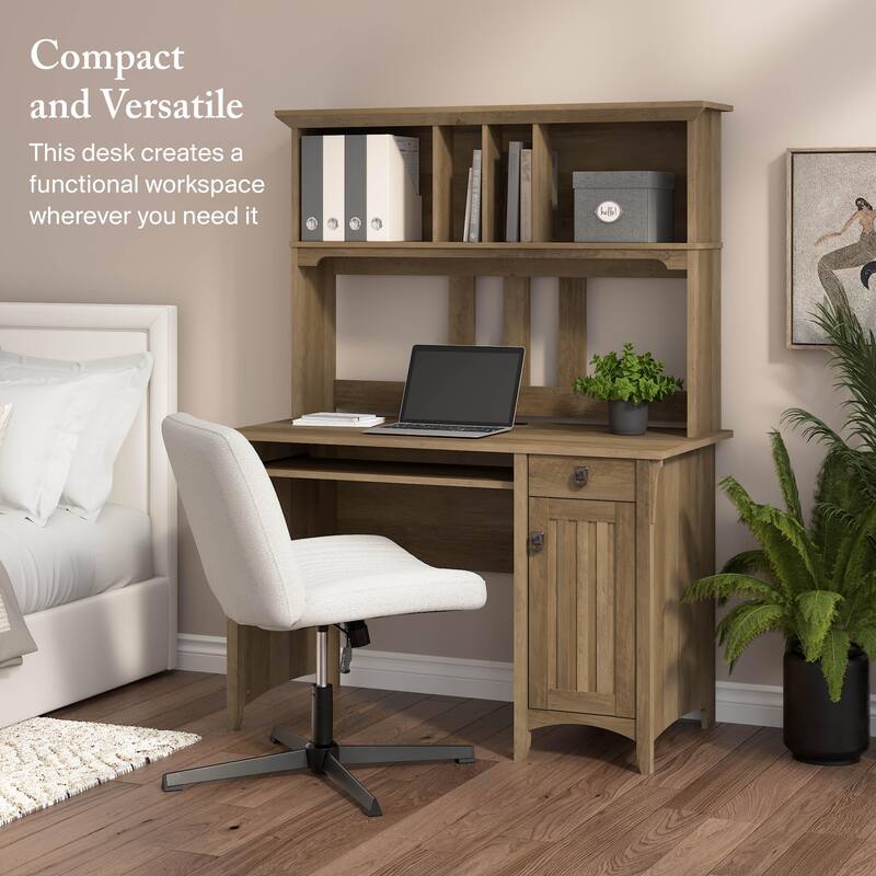 Bush Furniture Salinas Small Computer Desk with Storage Hutch