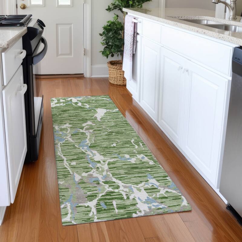 Premium Washable Super Soft Abstract Abrash Mayfield Rug - Aloe - 2'3" x 7'6"