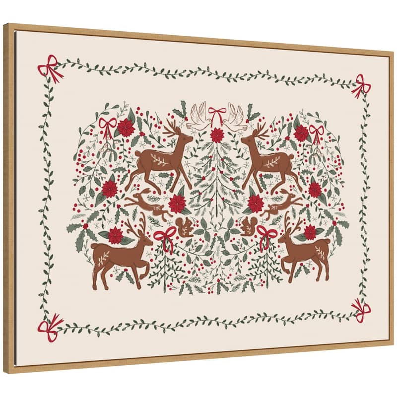 Kate and Laurel Sylvie Framed Canvas The Winter Woods by Vicky Yorke - Brown