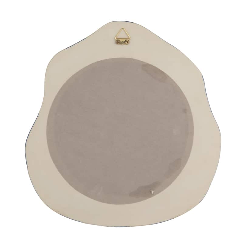 Textured Resin Organic Shaped Striped Wall Mirror - 15.5"L x 1.38"W x 15.13"H