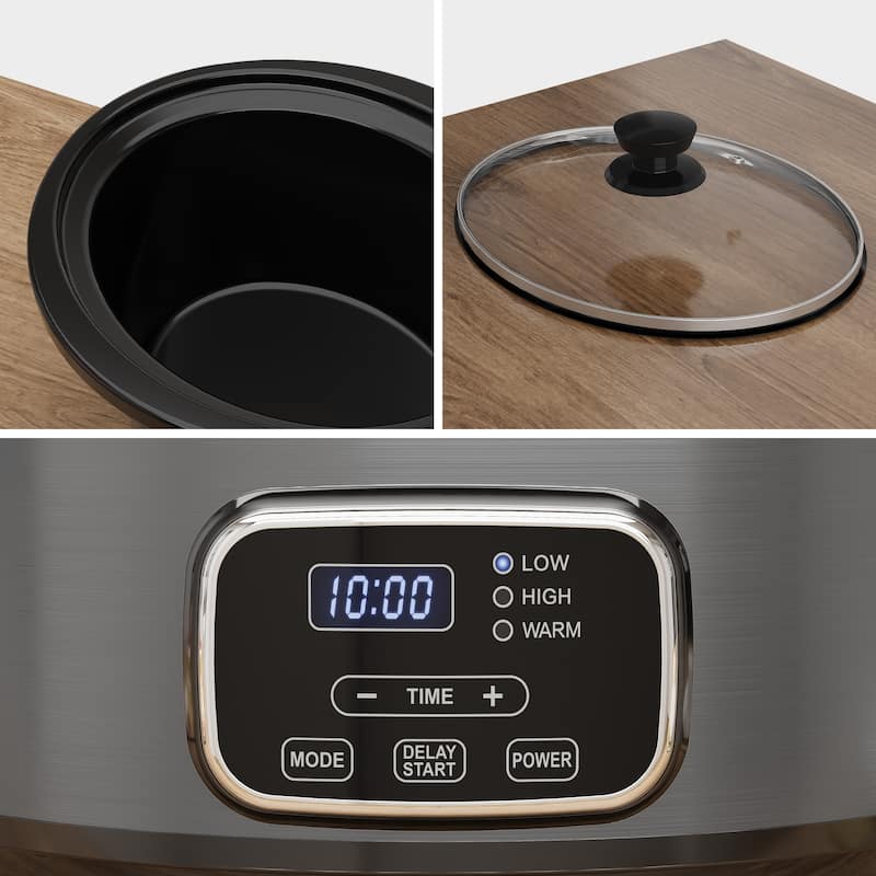 4QT Programmable Slow Cooker with Locking Lid