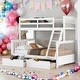 preview thumbnail 18 of 71, Modren Twin Over Full Functional Bunk Bed With Ladders and Two Storage Drawers White