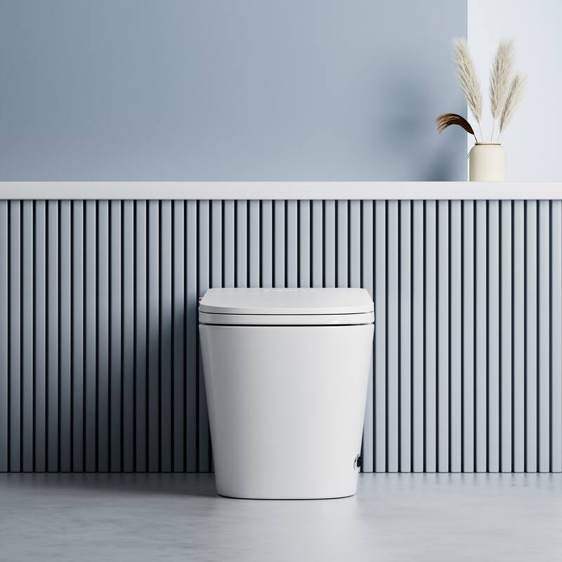 Yecla Elongated Smart Bidet Toilet Combo with LED screen display,ADA Chair Height, Heated Seat, Dryer & Foot/Remote Flush