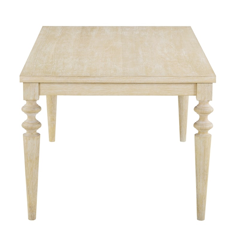 Amonia Urban Style Wired White Finish Wood Turned-Leg Dining Table