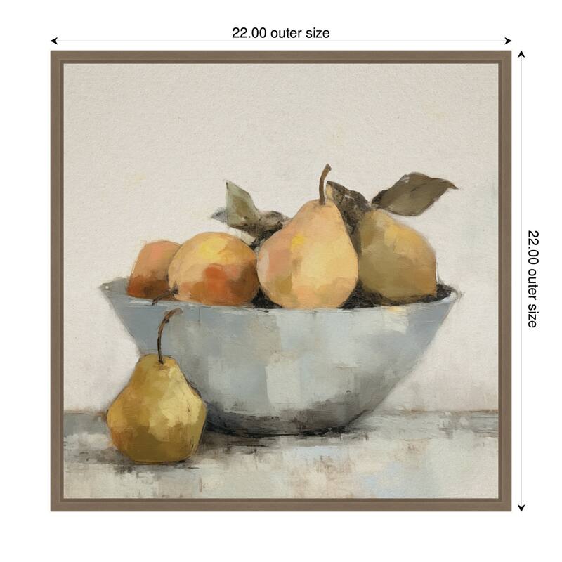 Kate and Laurel Sylvie Still Life Fruit In A Bowl Vintage Style Framed Canvas by The Creative Bunch Studio