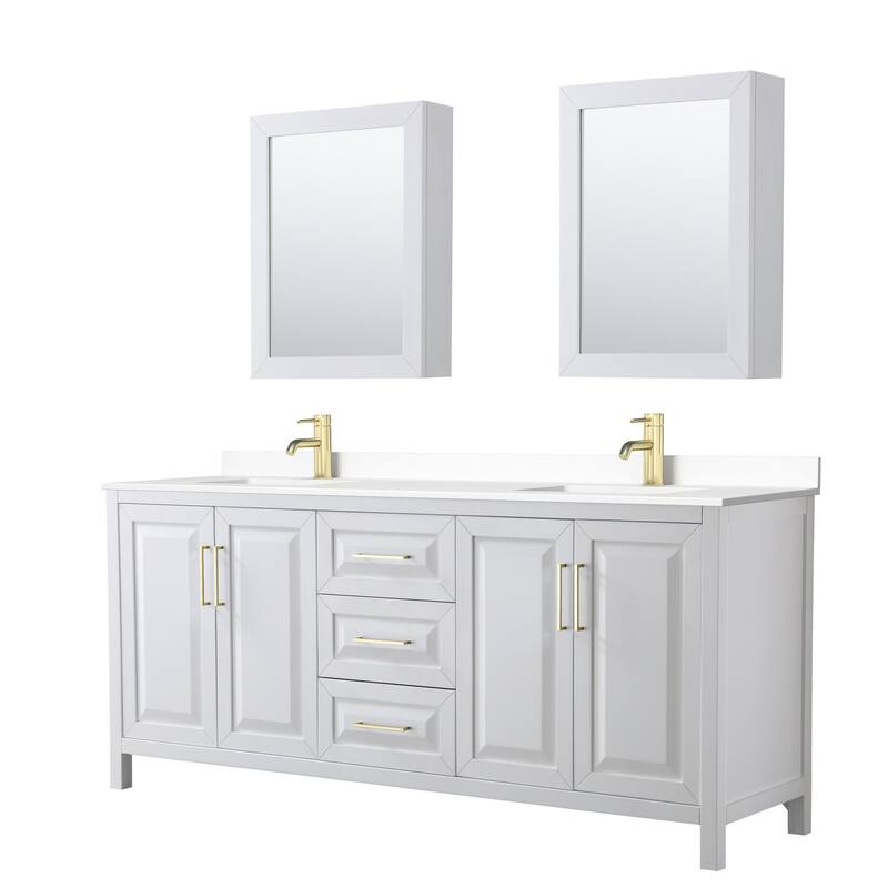 Wyndham Collection Daria 80" Free Standing Double Basin Vanity Set