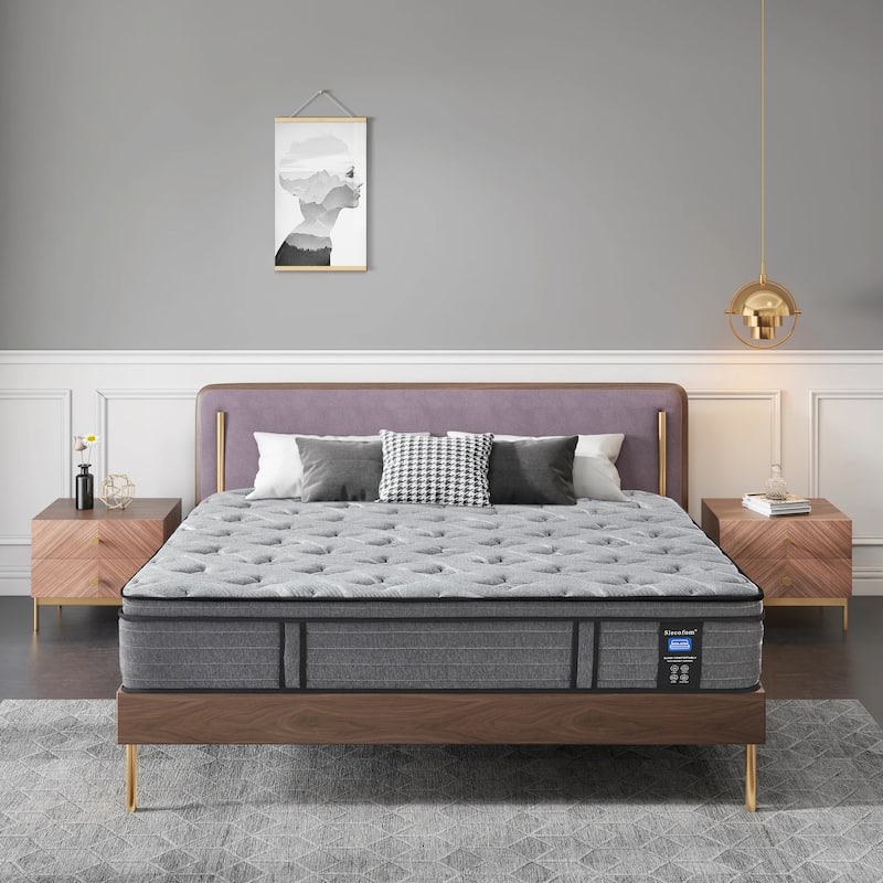Luxury 14" Medium Hybrid Mattress in a Box - Fire-Safe CFR 1633/1632 Certified for Family Health, Twin/Full/Queen/King
