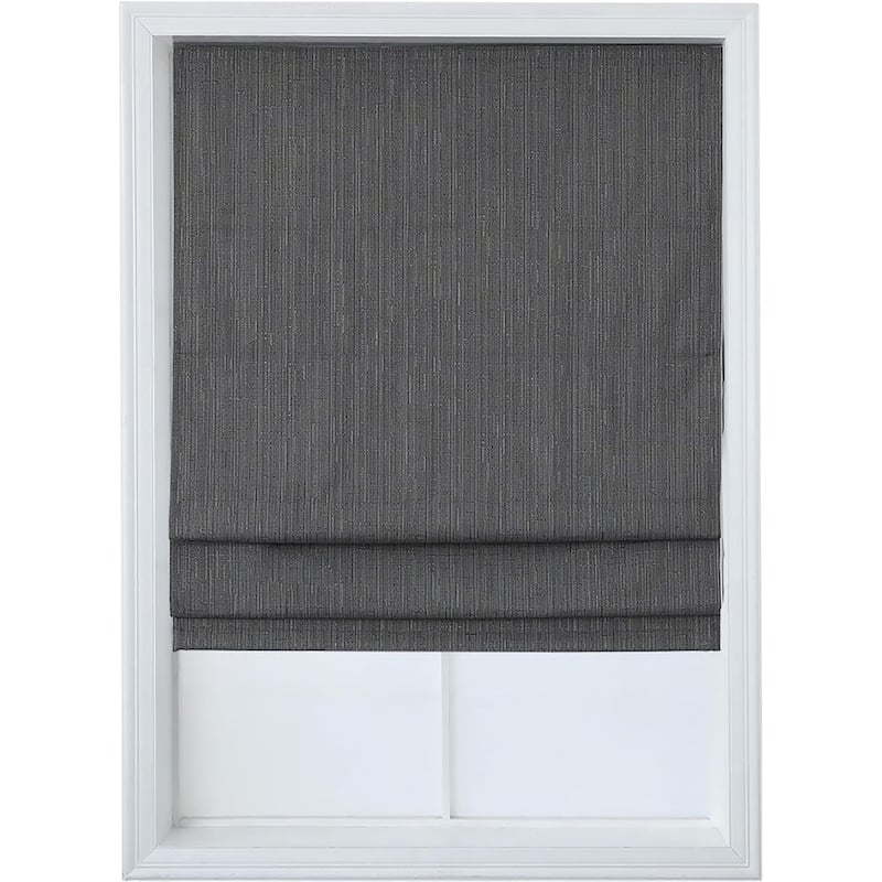 Cordless Room Darkening Roman Shades for Windows, Textured Woven Thermal Insulated Roman Blind Pepper - 23"W x 64" H - 23"W x 64" H - Pepper