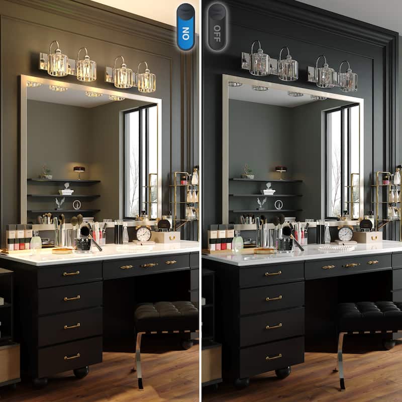 ExBrite Modern Silver Dimmable Bathroom Vanity Light