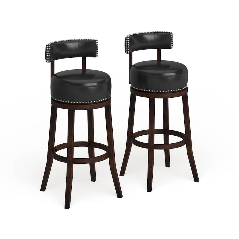 Rogers Transitional Faux Leather Swivel Barstool (Set of 2) by Copper Grove