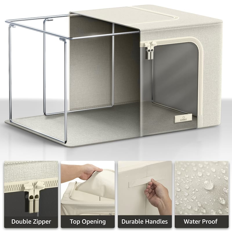 Sorbus Storage Bins and Organizer Set with Window & Handles 6 Pack - 17" L x 13" W x 13" H
