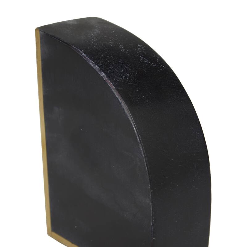 Marble Geometric 8 or 7 lbs Decorative Bookends with Gold Inlay - Set of 2 White or Black - CosmoLiving by Cosmopolitan