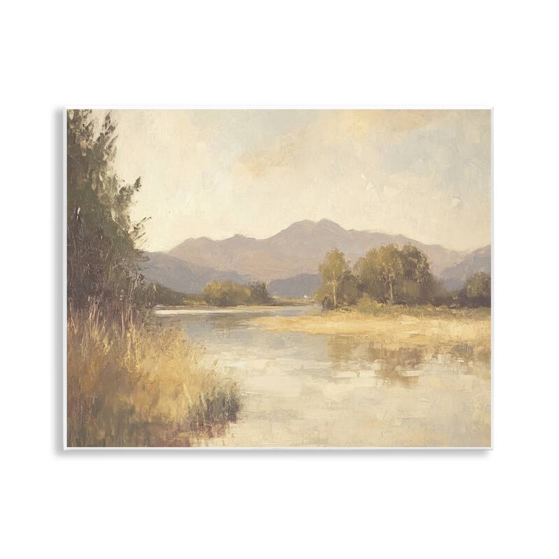 Stupell Wild River Mountain View Wall Plaque Art Design By Petal Prints Design - 14 x 11