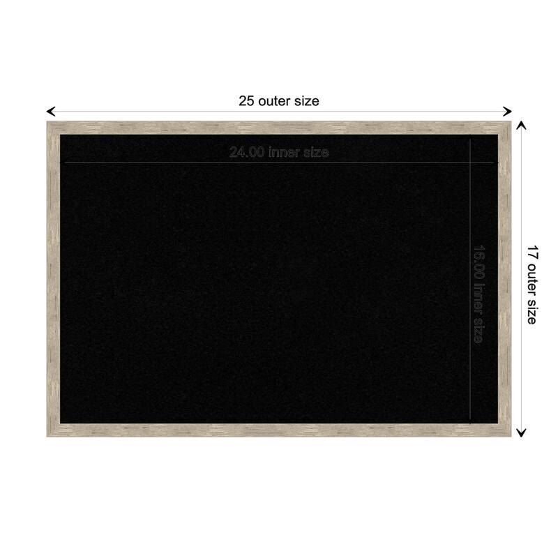 Imprint Wood Framed Black Corkboard Bulletin Board - Imprint Light Pewter - Board Size 24x16