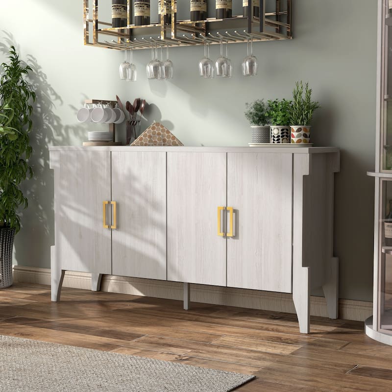 DH BASIC Transitional White Oak 60" 6-shelf Buffet by Denhour - White Oak
