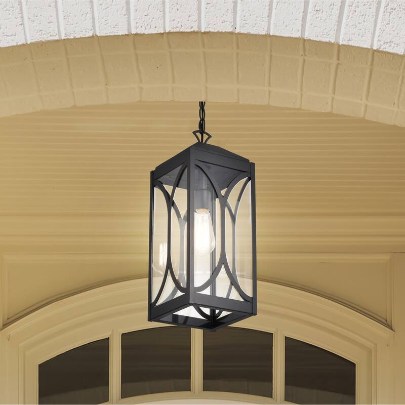 Oaklyn 1 Light Hanging Lantern Matte Black with Clear Glass