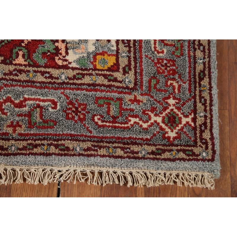 Heriz Serapi Indian Accent Rug Hand-Knotted Wool Carpet - 3'1"x 4'11"