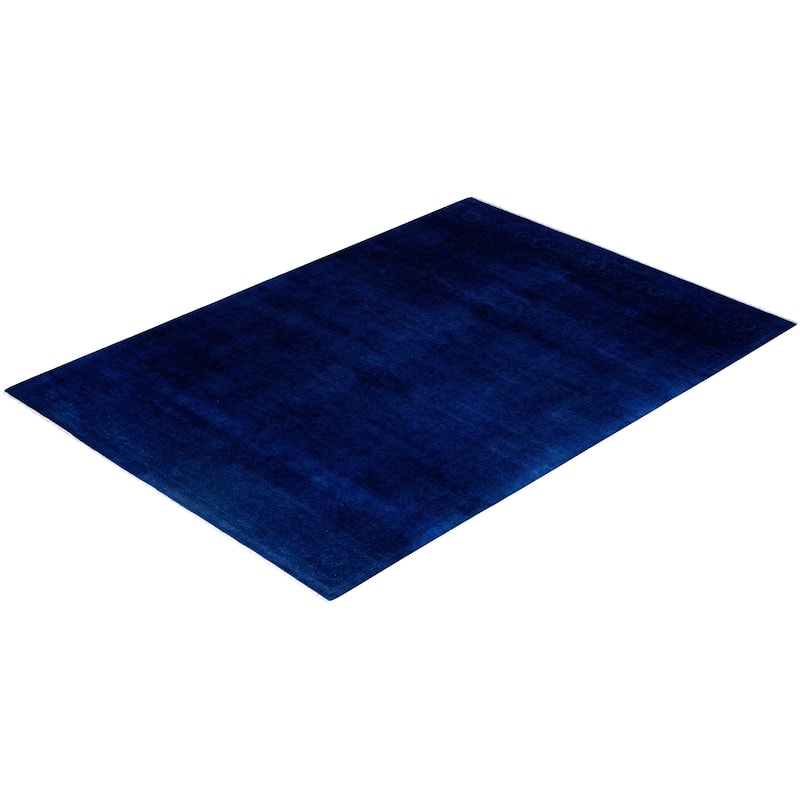 Fine Vibrance One-of-a-Kind Hand-Knotted Area Rug - Blue, 6' 1" x 8' 6" - 6' 1" x 8' 6"