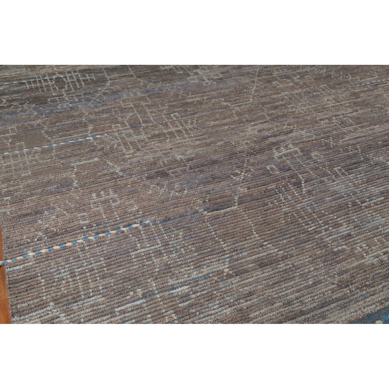 Abstract Moroccan Modern Area Rug Handmade Wool Carpet - 8'9"x 13'0"