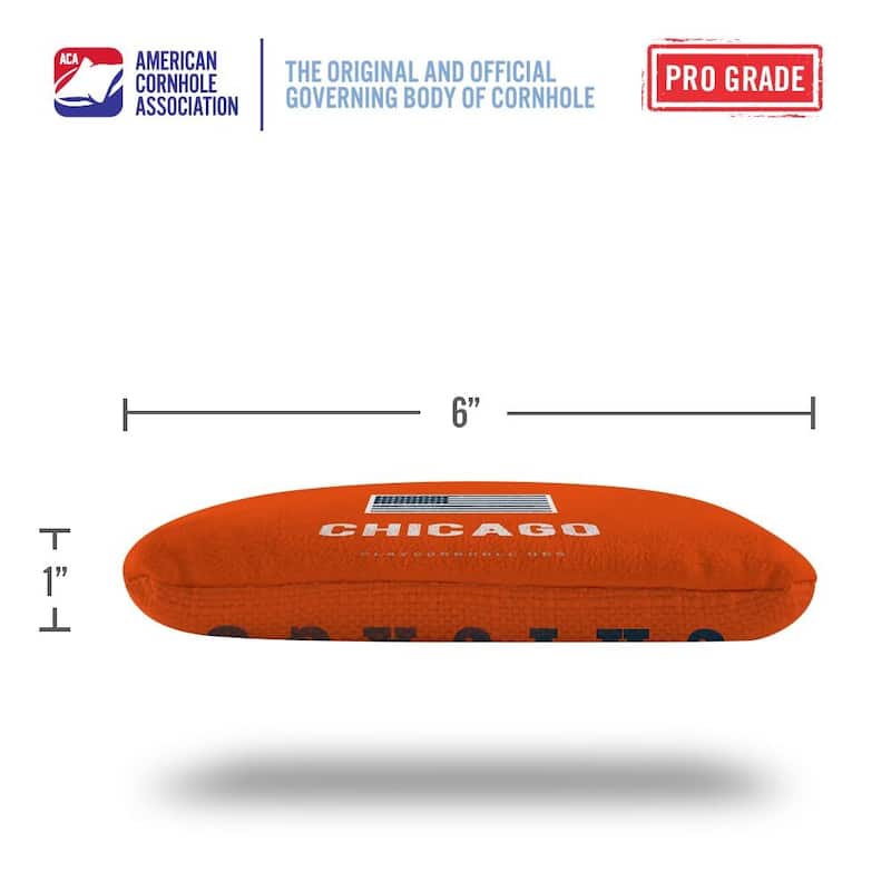 Chicago Football Orange Dual Sided Cornhole Bags