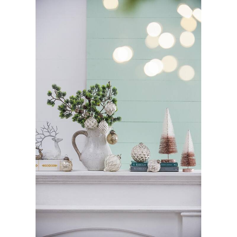 D4x4.2"H Christmas Ball Ornaments, Glass Decorative Hanging Ball Christmas Tree Ornaments for Holiday, Set of 12