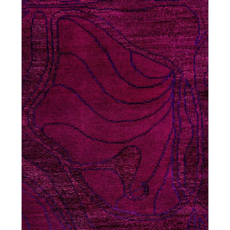 Overdyed One-of-a-Kind Hand-Knotted Area Rug - Purple - 8' 1" x 11' 10"