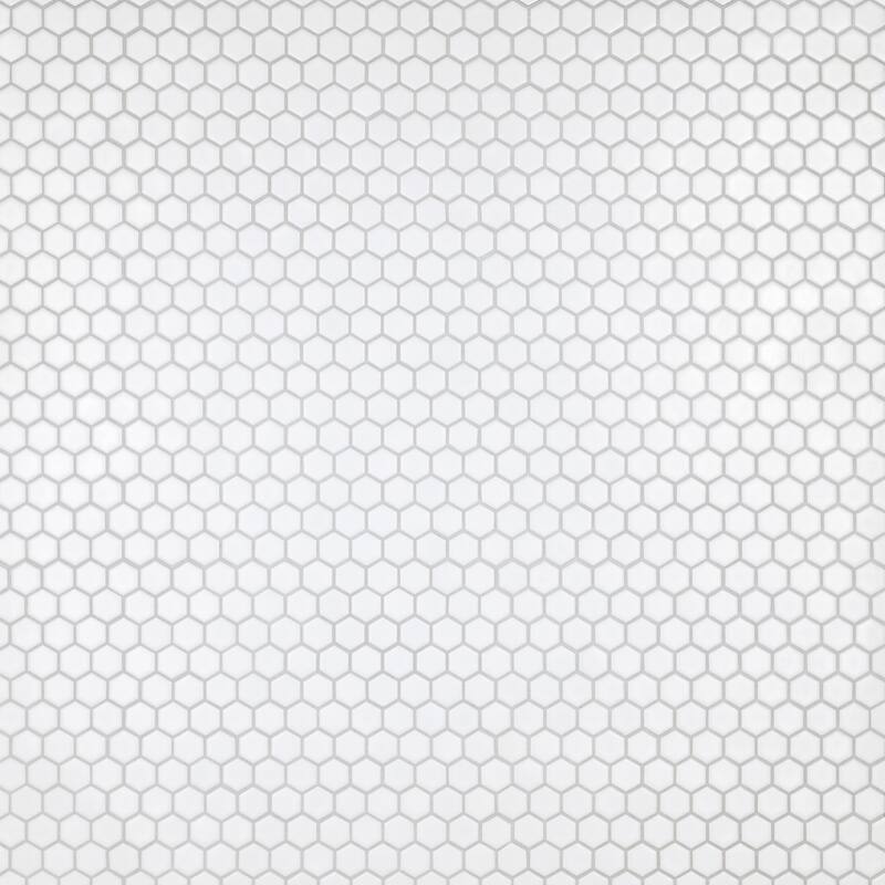 Merola Tile Hudson 1" Hex Matte White 11-7/8" x 13-1/4" Porcelain Floor and Wall Tile